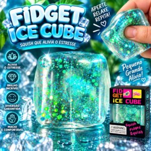 Squishy Cubo de Gelo Glitter Fidget Ice Cube Anti Stress - foto 1